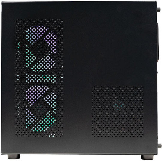 Spacer SPCS-GC-AQUARIUM-BK-6F Gaming Mini Tower Carcasă PC cu Panou Lateral și Iluminare ARGB Neagră