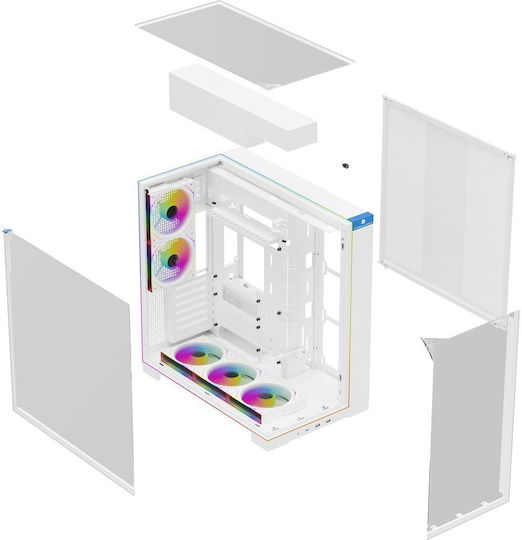 Thermalright A70 ARGB Gaming Middle Tower Carcasă PC cu Fereastră Laterală Albă