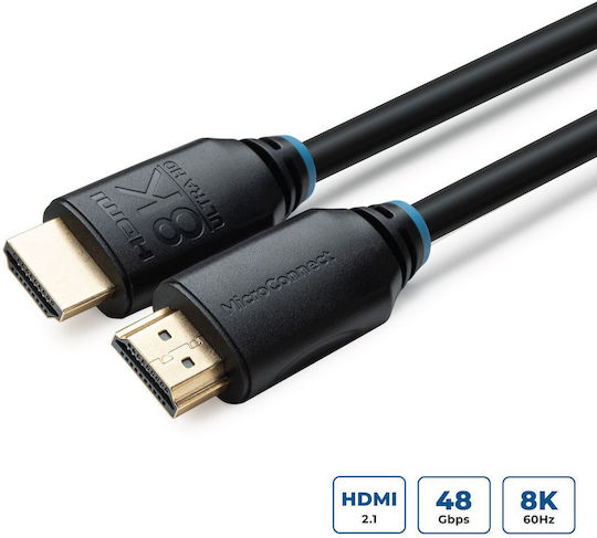 Microconnect HDMI 2.1 Ultra High Speed 48Gbps 4K 120Hz HDR VRR Cable HDMI male - HDMI male 4m Μαύρο
