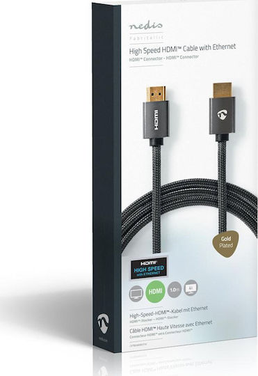 Nedis Profigold High Speed HDMI 2.0 Cable Ethernet 4K@60Hz Gold-Plated HDMI-HDMI Connectors Cotton Gray Box 1 Meter