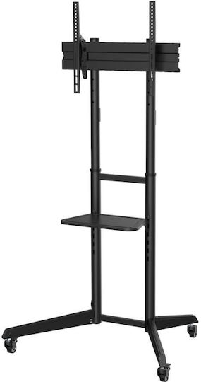 Superior Supstv022 Мобилна Телевизионна Стойка Регулируема 37"-70" 92см-177см 50кг Черна