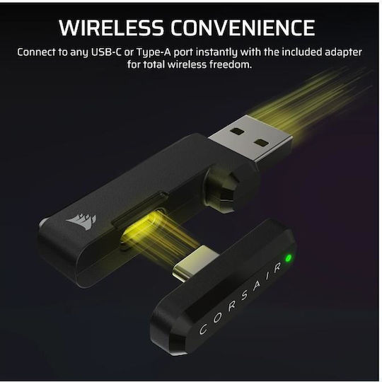 Corsair HS35 V3 Безжични Надушници Гейминг Слушалки с USB Свързаност за PC / PS4 / PS5
