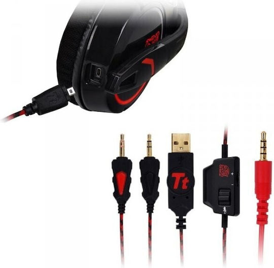 Thermaltake Cronos Over Ear Gaming Headset με σύνδεση 3.5mm Κόκκινο