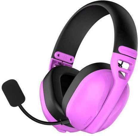 HATOR Hyperpunk 3 Wireless Over Ear Gaming Headset with Bluetooth / USB Connectivity Purple for PC