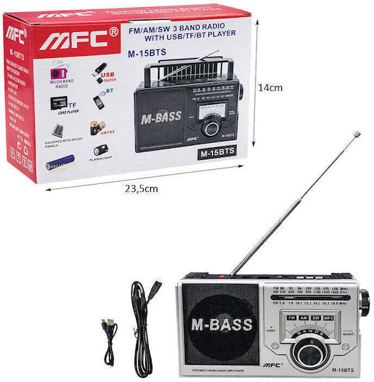 M-15BTS Portable Radio with Bluetooth and USB Gray