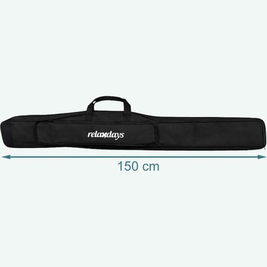 Relaxdays Large Fishing Rod Bag with 3 Compartments 2 Pockets 150 cm Black 10052409_8150
