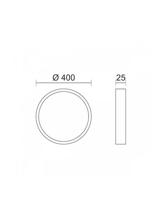 Spot Light Πλαφονιέρα Οροφής 40εκ. Χρυσή με Ενσωματωμένο LED