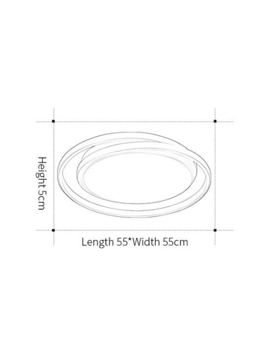 Home Lighting Πλαφονιέρα Οροφής 47εκ. Μαύρη με Ενσωματωμένο LED