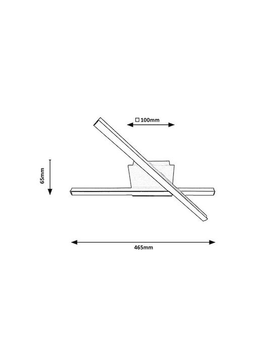 Rabalux Svetlana Ceiling Mount Light 46.5cm Black with Integrated LED