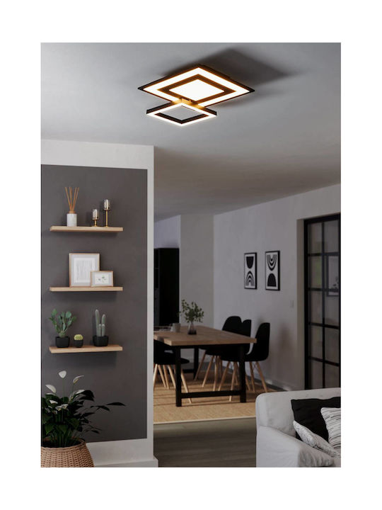 Eglo Savatarila-Z Smart Ceiling Mount Light 45cm Black with Integrated LED and Remote Control