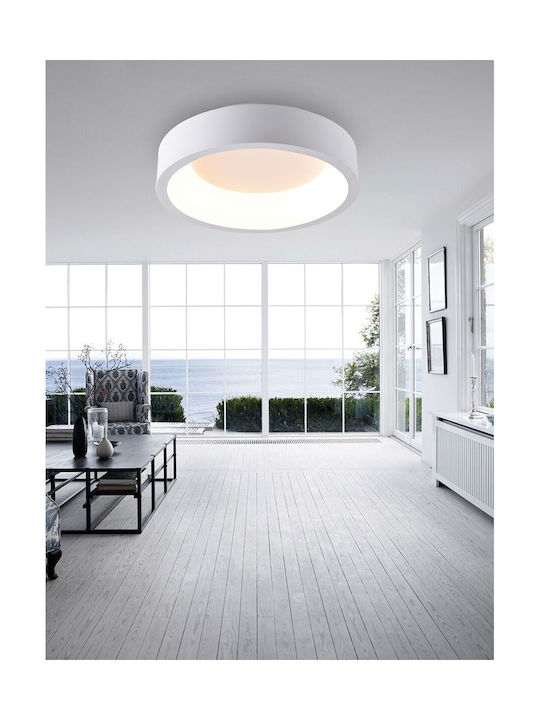 VK Lighting Πλαφονιέρα Οροφής 45.5εκ. Λευκή με Ενσωματωμένο LED