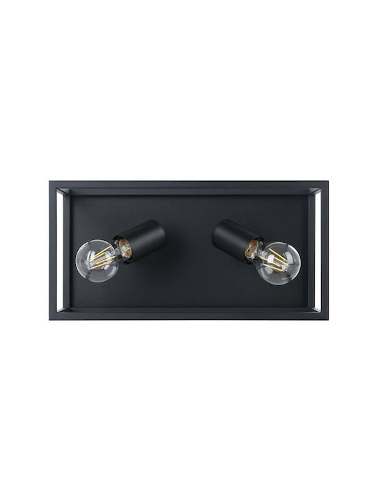 Eglo Silentina Ceiling Mount Light 36cm Black with Socket E27