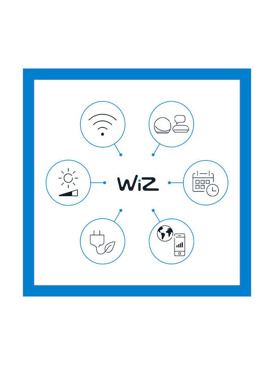 WiZ Smart Deckenleuchte 55cm Schwarz mit Integrierter LED und Fernbedienung