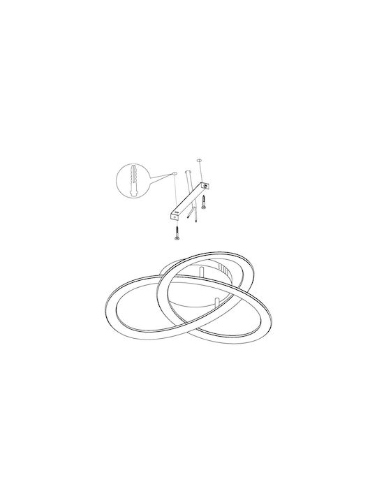 Eglo Rolimare Ceiling Mount Light 42cm Black with Integrated LED