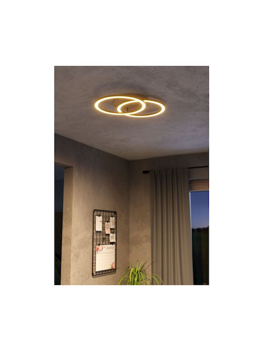Eglo Lomaltas-Z Smart Ceiling Mount Light 58cm Black with Integrated LED and Remote Control