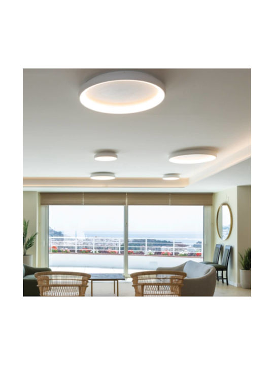 Zambelis Lights Πλαφονιέρα Οροφής 60εκ. Λευκή με Ενσωματωμένο LED