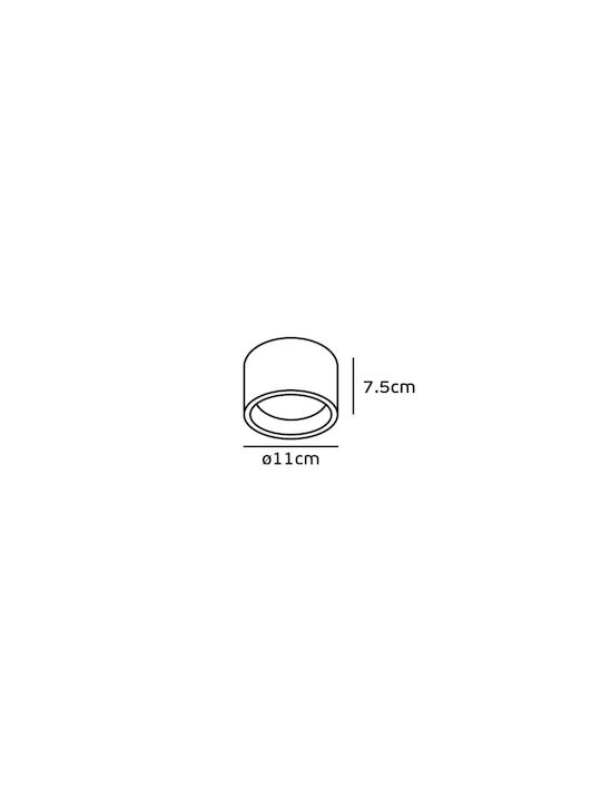 VK Lighting Ceiling Mount Light Bathroom 11cm Black with Integrated LED