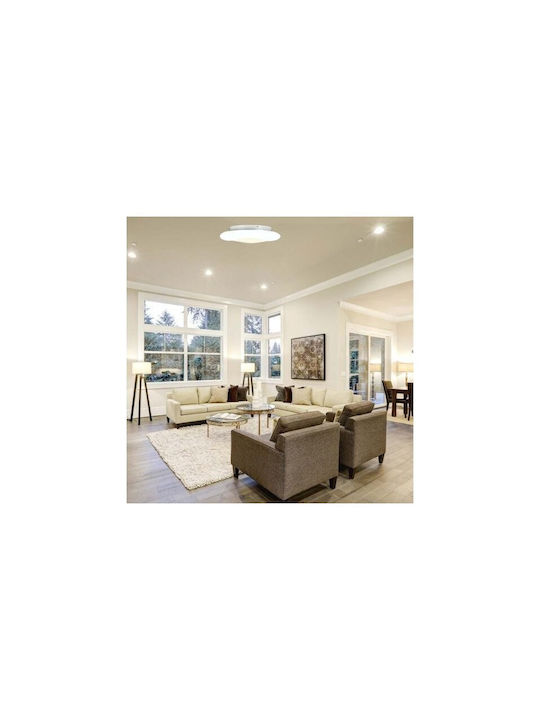 V-TAC Ceiling Mount Light 30cm White with Integrated LED and Remote Control
