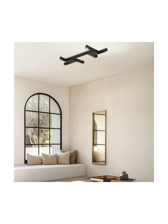 Zambelis Lights Ceiling Mount Light 80cm Black with Integrated LED