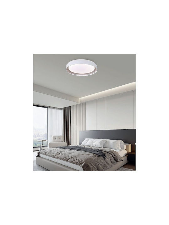 Sun Light Πλαφονιέρα Οροφής Λευκή με Ενσωματωμένο LED και Τηλεχειριστήριο