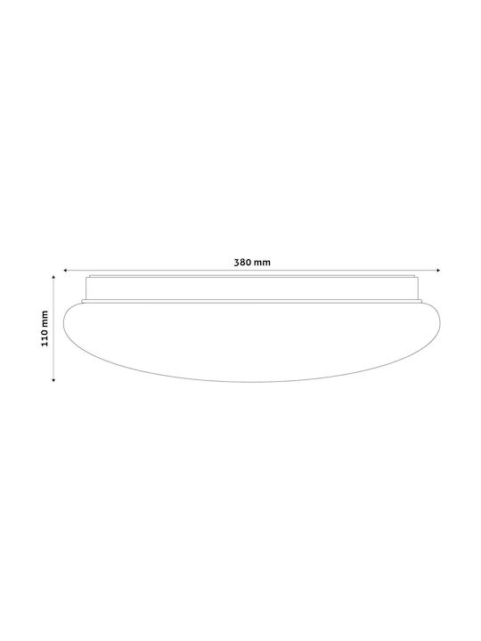 Avide Ceiling Mount Light 38cm White with Integrated LED