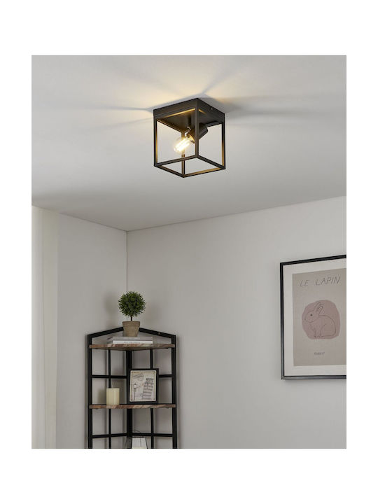 Eglo Silentina Ceiling Mount Light 18cm Black with Socket E27
