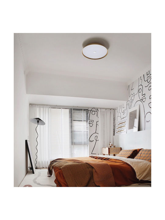 VK Lighting Πλαφονιέρα Οροφής 33εκ. Μπεζ με Ενσωματωμένο LED