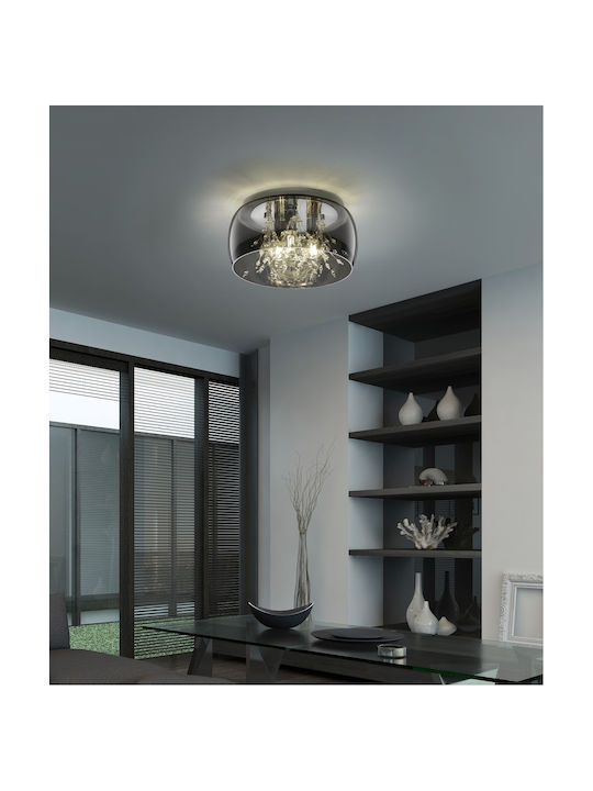 Trio Lighting Crystel Plafonieră de Tavan 34buc Gri cu Soclu E14