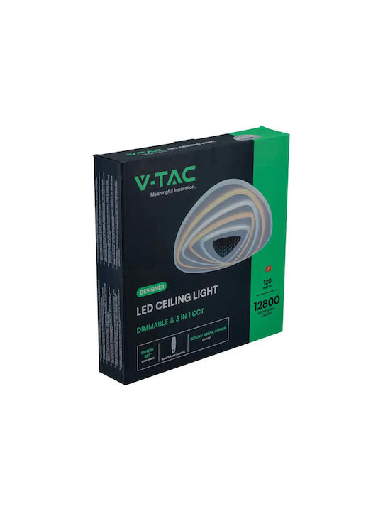V-TAC Deckenleuchte 50cm Weiß mit Integrierter LED und Fernbedienung