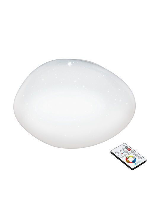 Eglo Sileras Smart Ceiling Mount Light 60cm White with Integrated LED and Remote Control