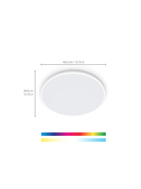 WiZ Smart Deckenleuchte 40cm Weiß mit Integrierter LED und Fernbedienung