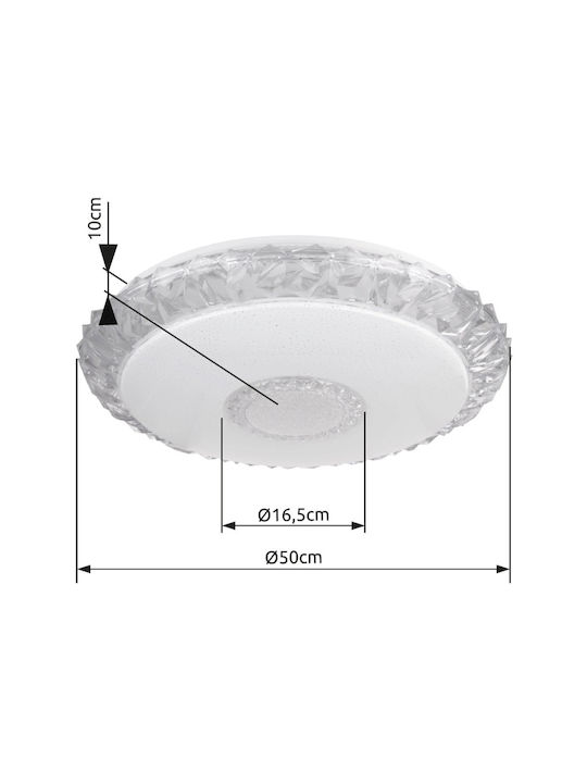 Globo Lighting Eddie Таванно осветление 50бр Бяла с Вграден LED и Дистанционно Управление