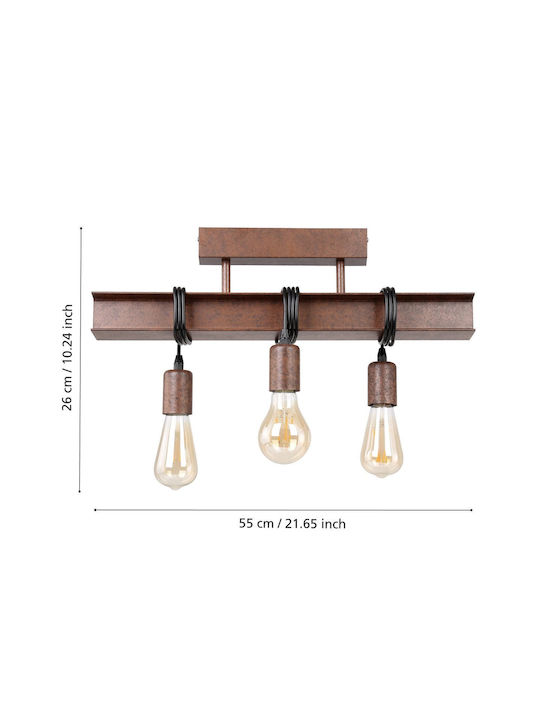 Eglo Townshend Ceiling Mount Light 55cm Brown with Socket E27