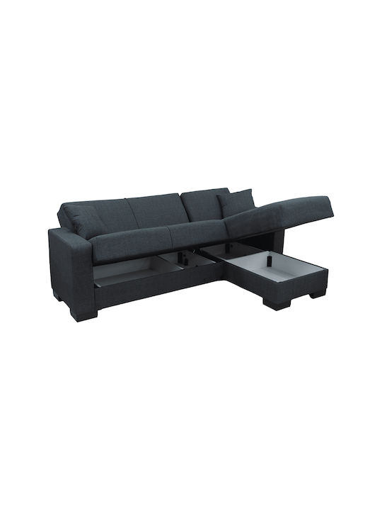 Dumma Corner Sofa Bed with Reversible Corner & Storage Space Anthracite 226x146x86 cm