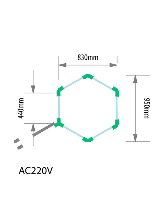 Einparts Παραλληλόγραμμο LED Panel με Ψυχρό Λευκό Φως 6500K 95x83εκ.
