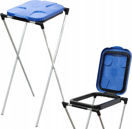 Plastic Waste Bin Sorting Stand Single-Station 240lt Blue