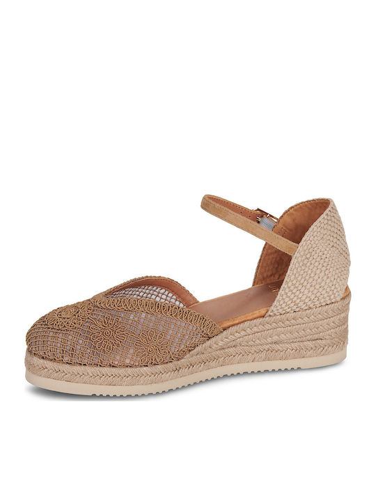 Ceuta Damenplattformen in Stil Espadrilles Braune