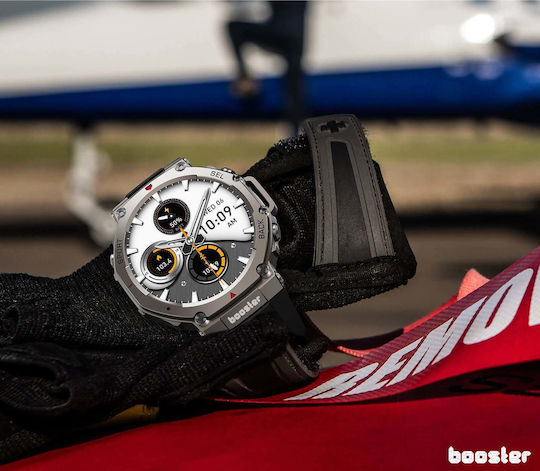 Booster Military M2 52mm Smartwatch cu Pulsometru Roșu