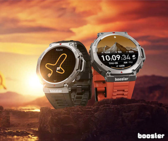 Booster Smartwatch Military M2 52mm cu Pedometru (Titaniu Spațial)
