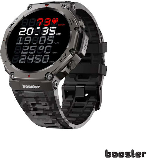 Booster Military M2 52mm Smartwatch cu Pulsometru Roșu