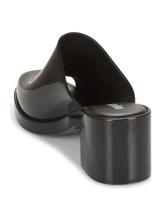 Damen Pantoletten mit Absatz in Schwarz Farbe