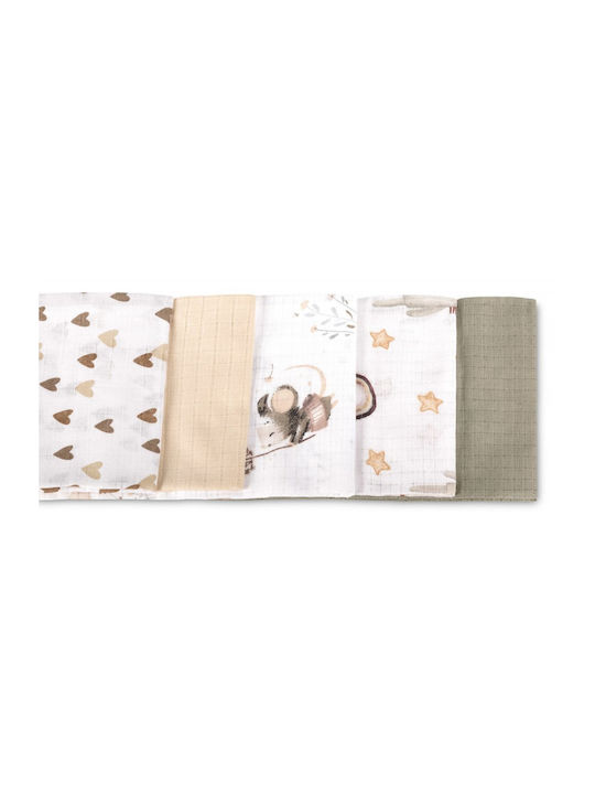 Sensillo Aleze Pentru Bebeluşi Albe 70x80cm 5 Bucăţi