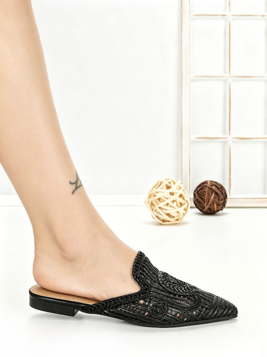Flat Mules σε Μαύρο Χρώμα