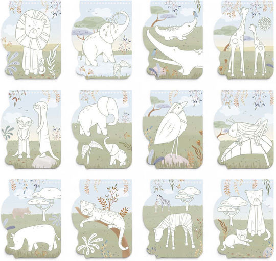 Little Dutch Carte de colorat Leu Safari Friends