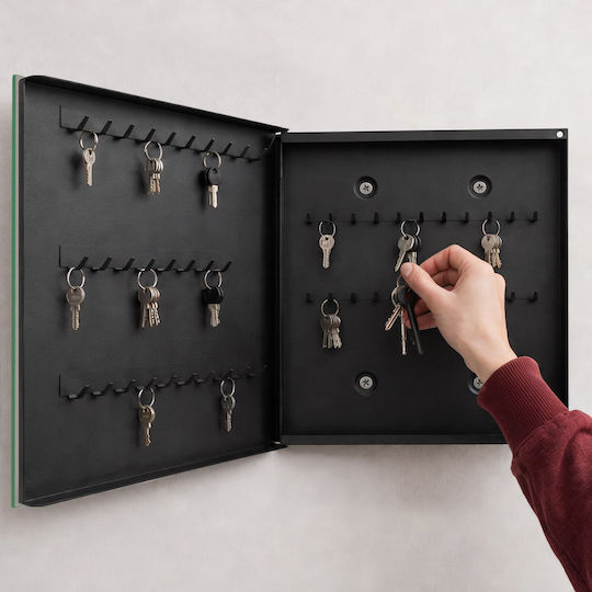Tulup Metallic Wall Key Hook 50 Hooks 30x30x5cm