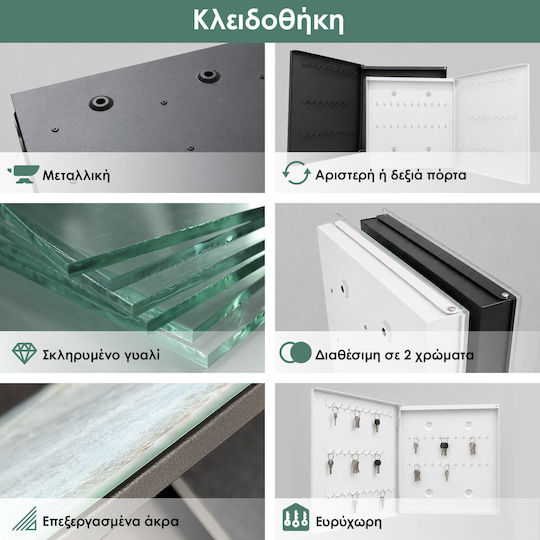 Tulup Κλειδοθήκη Τοίχου Μεταλλική 50 θέσεις 30x30x5cm