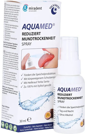 Spray Oral Miradent Aquamed Tratament Hidratant Pentru Gura Uscată 30 Ml