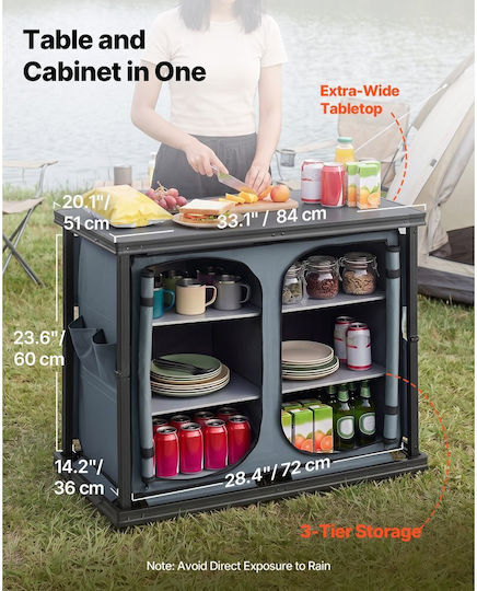 Vevor Aluminum Wardrobe for Camping Foldable 84x51x80cm