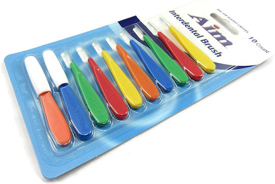 Set 10 AIM Mundpflegezubehör Effektive Reinigung Zwischen Zähnen Zahnspangen Verschiedene Farben Größen