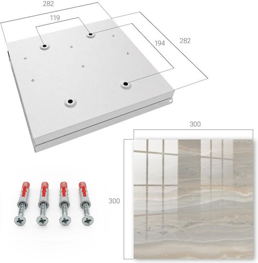 Tulup Agățătoare Chei De Perete Metalică 50 Compartimente 30x30x5cm